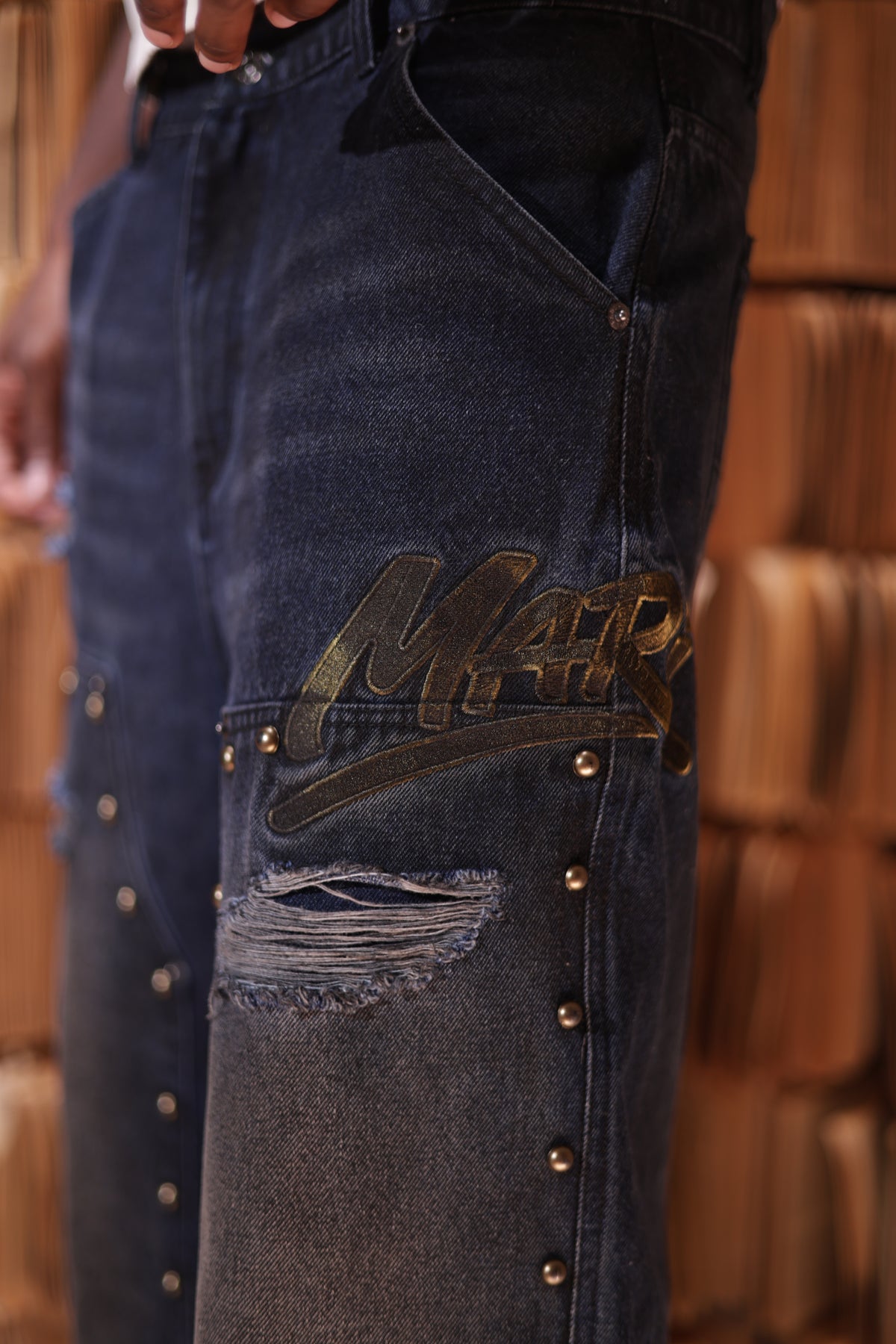 BLUE WASHED MARI DENIM PANTS