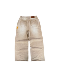 KHAKI STUDDED CARPENTER DENIM PANTS