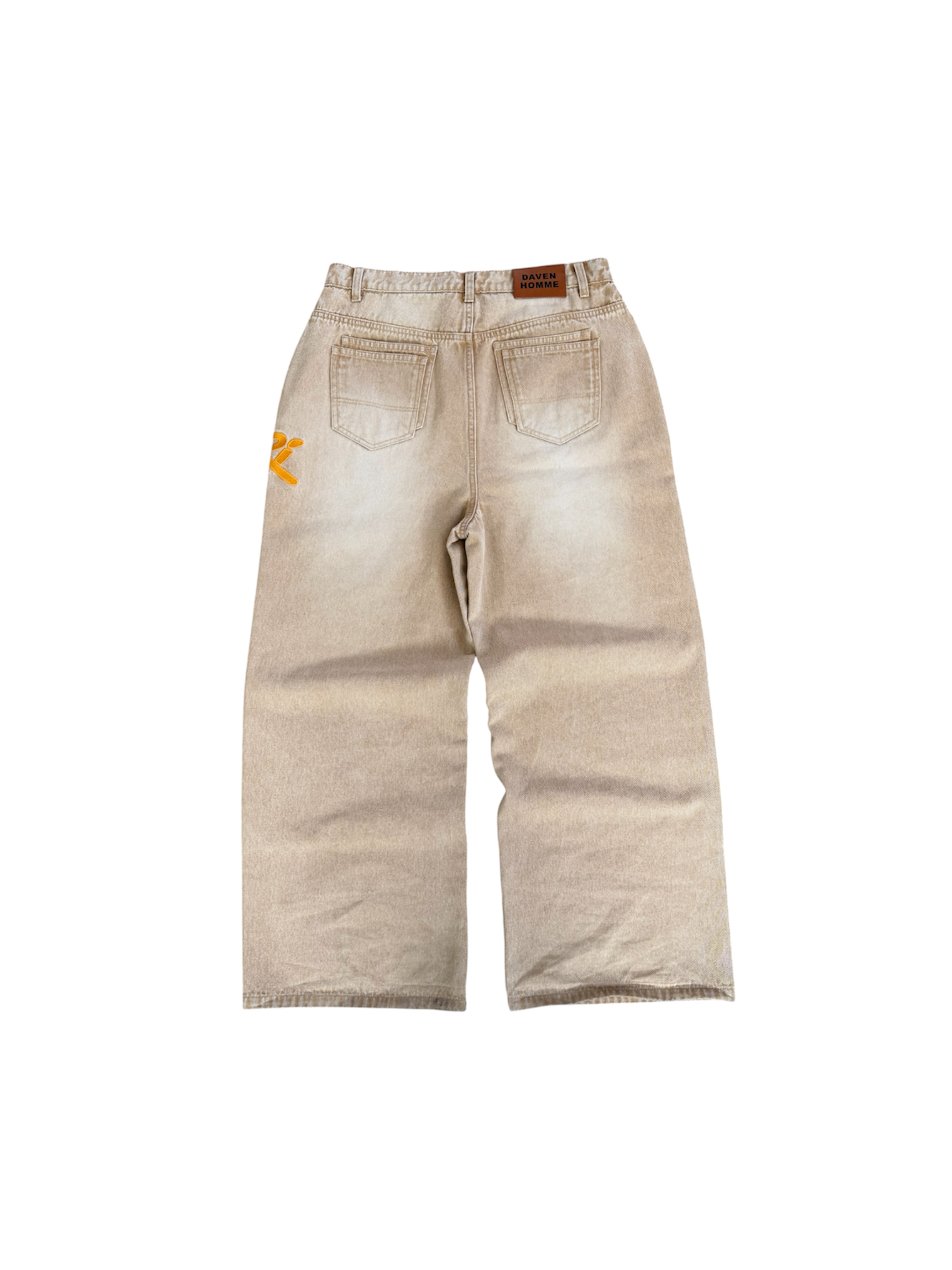 KHAKI STUDDED CARPENTER DENIM PANTS