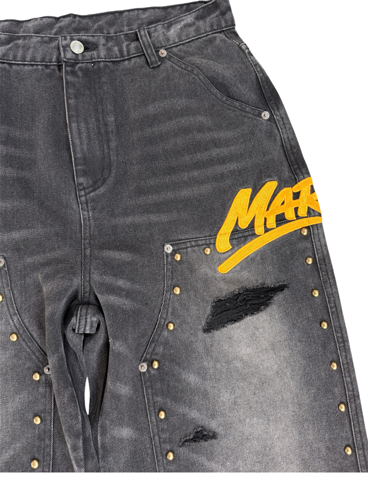 STUDDED CARPENTER DENIM PANTS