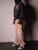 KHAKI STUDDED CARPENTER DENIM PANTS