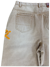 KHAKI STUDDED CARPENTER DENIM PANTS