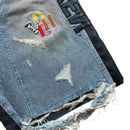 HYBRID DENIM LEATHER SHORTS