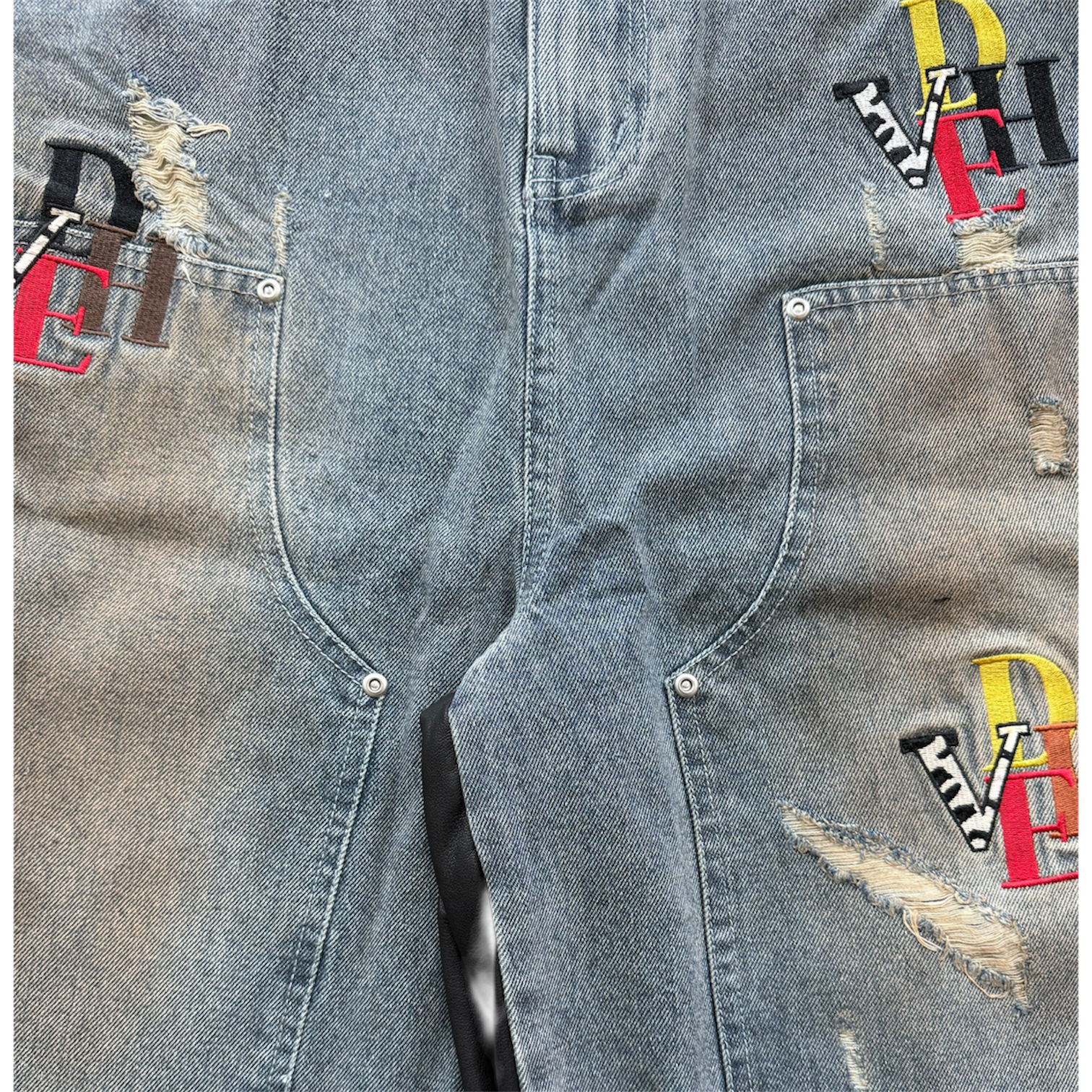 HYBRID DENIM LEATHER SHORTS