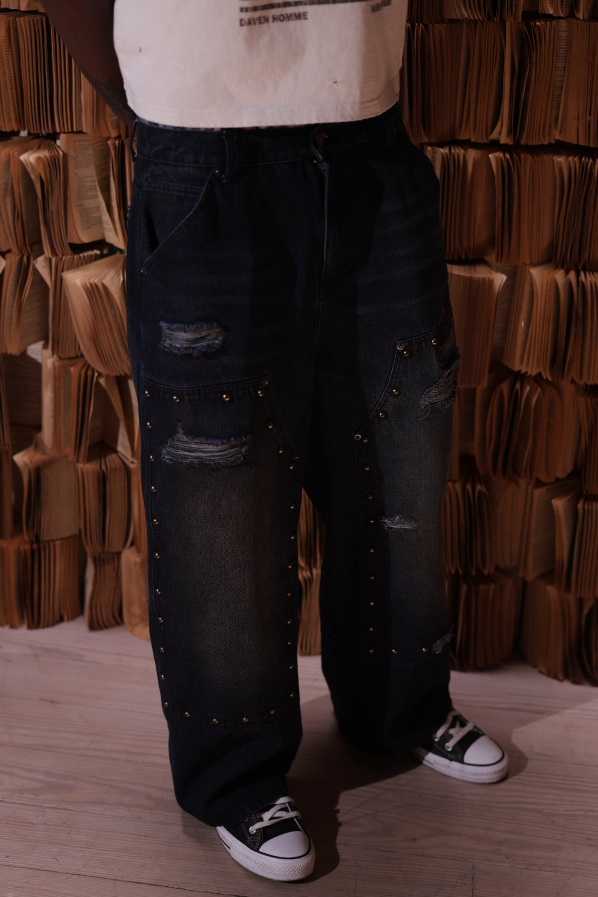 BLUE WASHED MARI DENIM PANTS