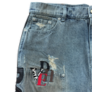 HYBRID DENIM LEATHER SHORTS