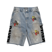 HYBRID DENIM LEATHER SHORTS