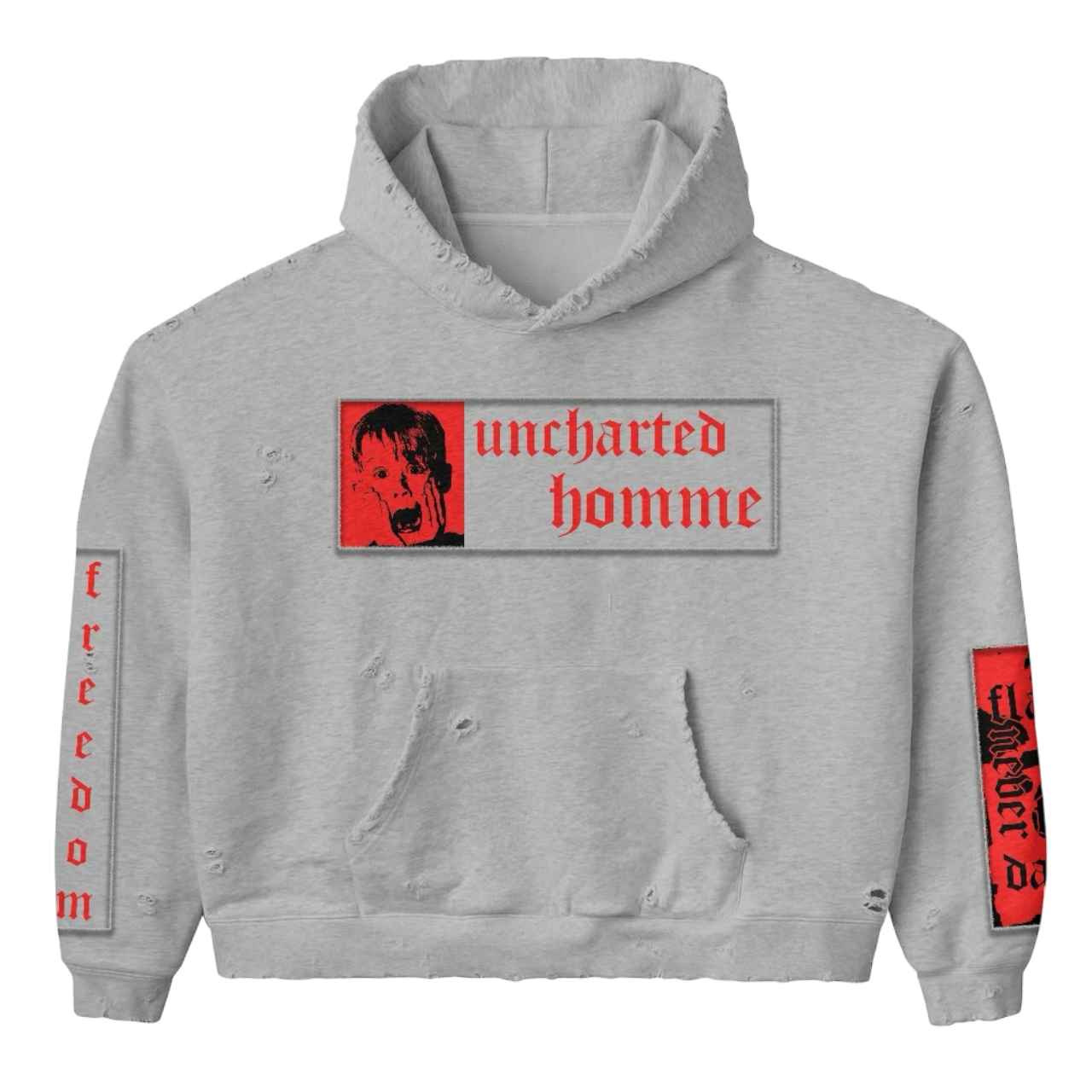 UNCHARTED ASH DH APPLIQUÉ EMBROIDERED HOODIE