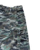 DOUBLE KNEEL HELLEN DENIM CAMO SHORTS