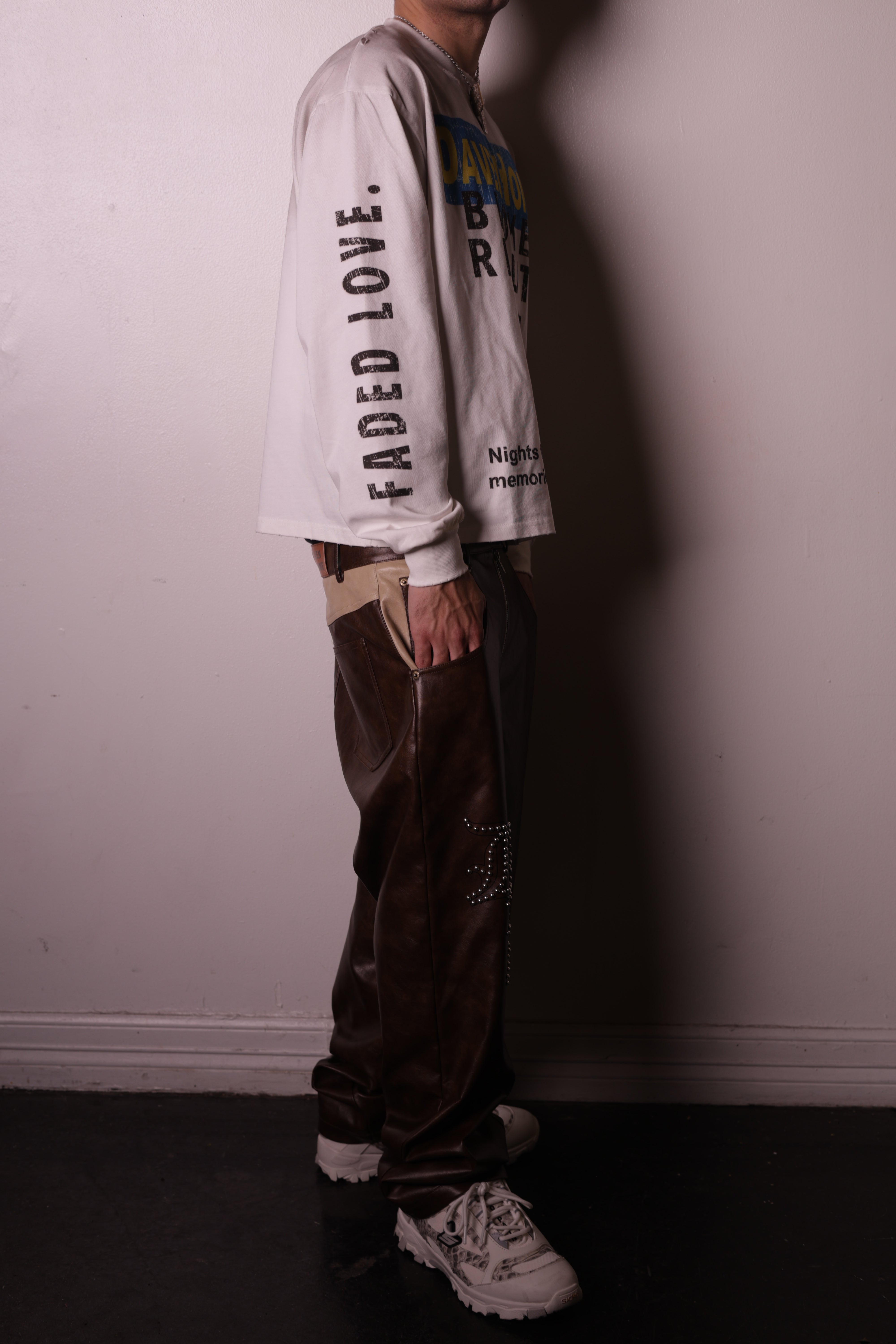 STUDDED LEATHER PANTS