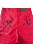DH RED LEATHER SHORTS