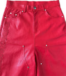 DH RED LEATHER SHORTS
